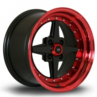 Rota Wheels - Zero Plus Black Red Lip (15 Zoll)