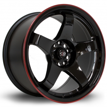Rota Wheels - GTR Black Red Lip (17x9.5 Zoll)